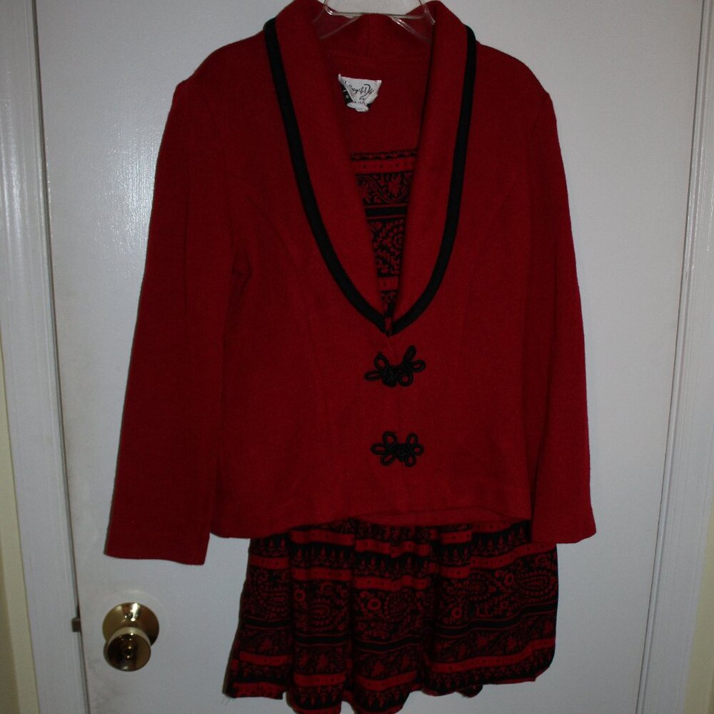 Vintage Jeffrey & Dara Petite Sweater Jacket Skirt Set